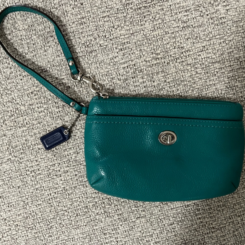 Hunter Green Coach Clutch/Wristlet